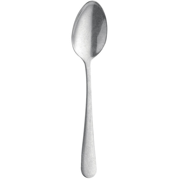 An Amefa Austin stainless steel teaspoon with a stonewashed silver handle.
