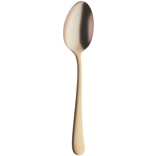 An Amefa Austin Gold stainless steel teaspoon with a white background.