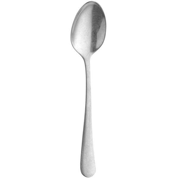 An Amefa Austin stainless steel dessert spoon with a stonewash finish on the handle.
