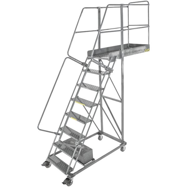 A Ballymore heavy-duty steel cantilever ladder with a platform and 8 steps.