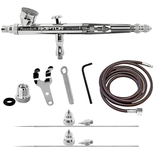 Paasche RG3AS Raptor Double Action Gravity Feed Airbrush Set with 3 Tips