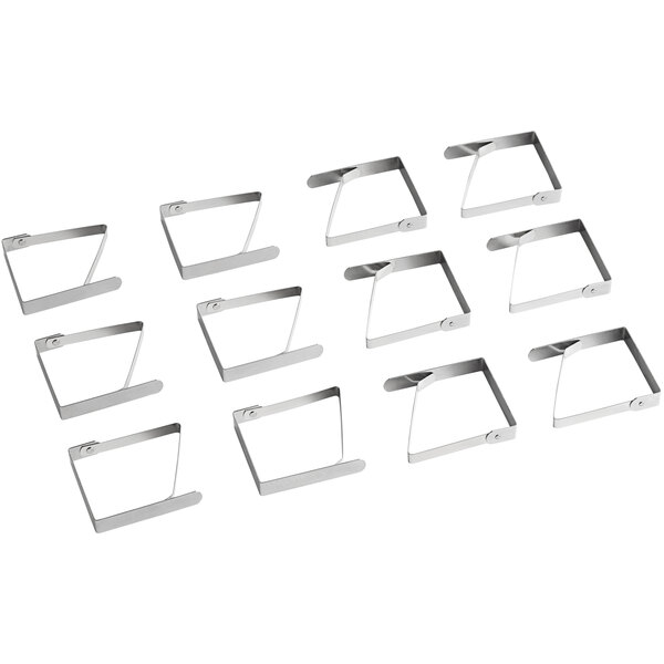 Choice Stainless Steel Tablecloth Clip for Tables up to 2" Thick 12/Pack