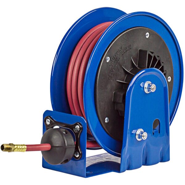 Coxreels LG-LP-125 Spring Rewind Lightweight Air and Water Hose Reel with  (1) Low Pressure 1/4 x 25' Hose - 300 PSI