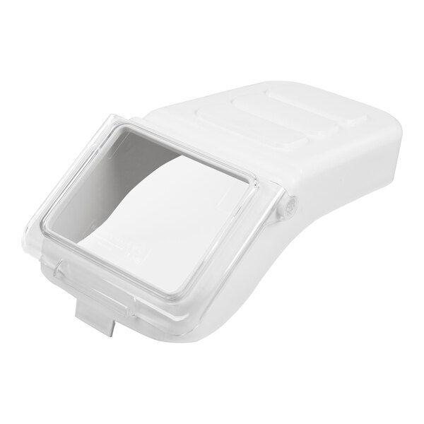 A clear replacement lid designed for a 6.25 gallon or 100 cup shelf ingredient bin.