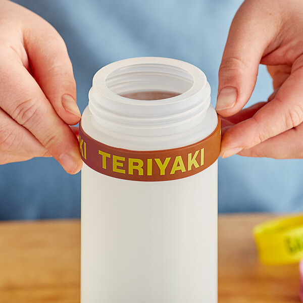 Choice "Teriyaki" Silicone Squeeze Bottle Label Band for 16, 20, and 24 oz. Standard & Wide Mouth Bottles