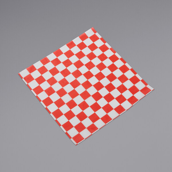 American Metalcraft PPCH3R 12" x 12" Red Check Basket Liner / Deli Wrap Paper - 1000/Pack