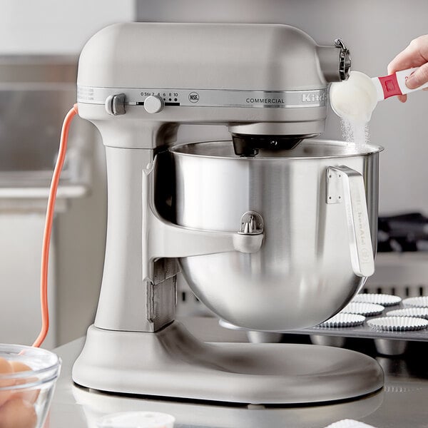 KitchenAid KSM8990CU Contour Silver 8 Qt. Bowl Lift Countertop Mixer with  Standard Accessories - 120V, 1 3/10 hp