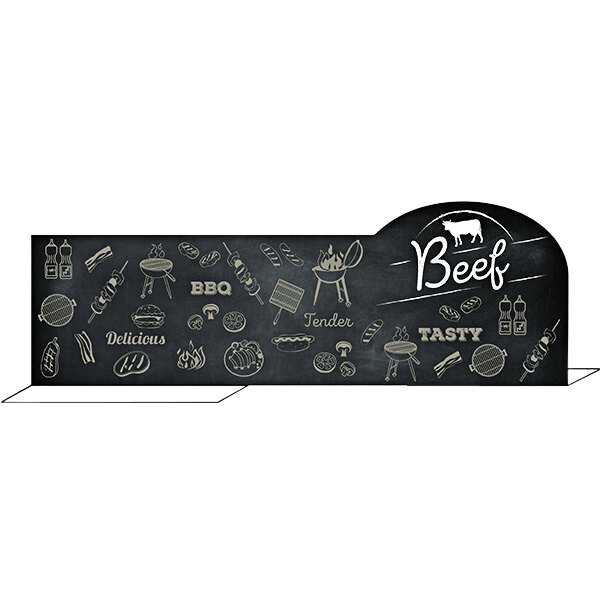 Ketchum Manufacturing 16" x 5 1/2" Chalkboard Series Beef Meat Case