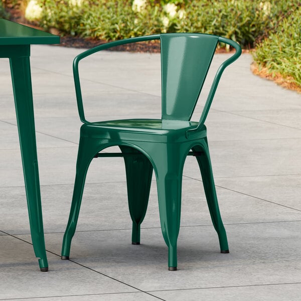 Lancaster Table & Seating Alloy Series Emerald Green Outdoor Arm Chair