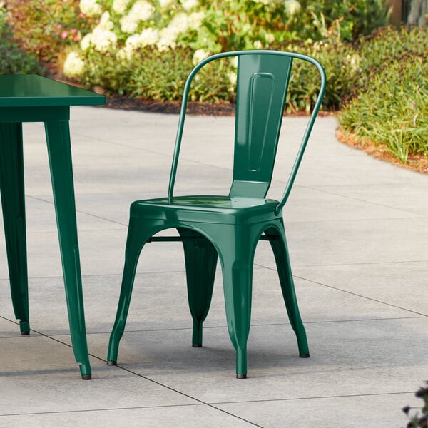 Lancaster Table & Seating Alloy Series Emerald Green Outdoor Cafe Chair