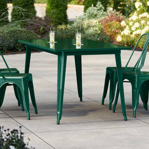 Lancaster Table & Seating Alloy Series 63" x 32" Emerald Green Standard Height Outdoor Table