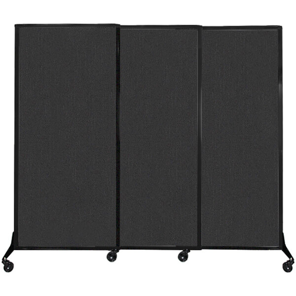 Versare Black Quick-Wall Sliding Portable Room Divider
