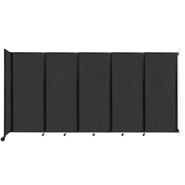 A group of black rectangular panels with black hinges.