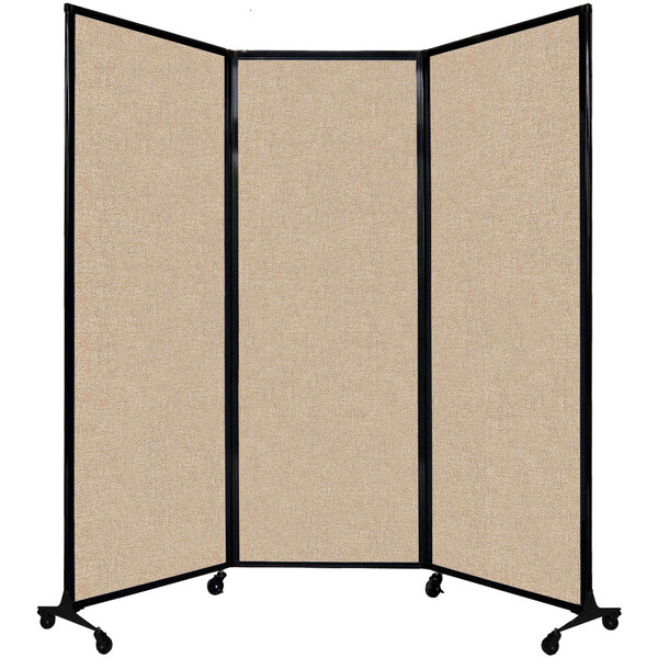 Versare 1822141 Beige QuickWall Folding Portable Room Divider 8' 4