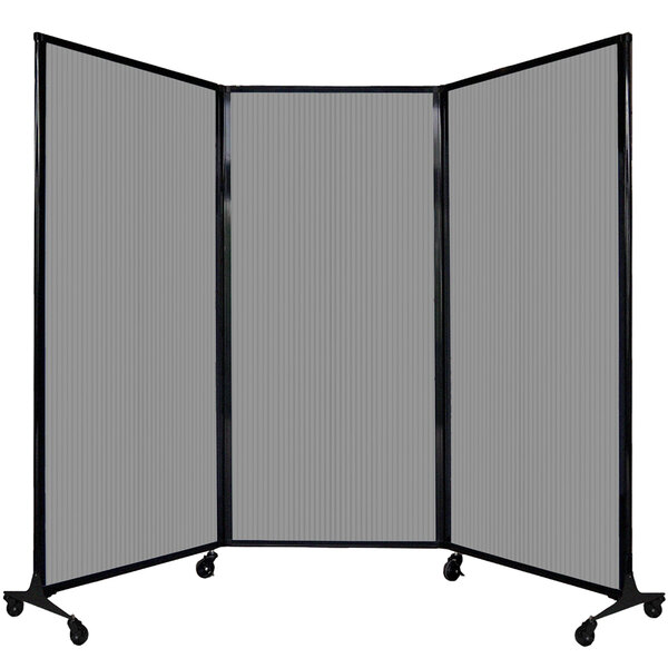 Versare Light Gray Poly Quick-Wall Folding Portable Room Divider