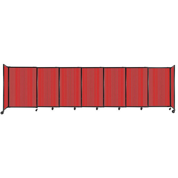 A red Versare StraightWall sliding room divider.