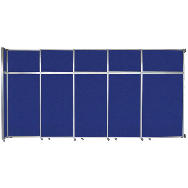 Versare 1072505 Royal Blue Operable Wall Sliding Room Divider 15' 7