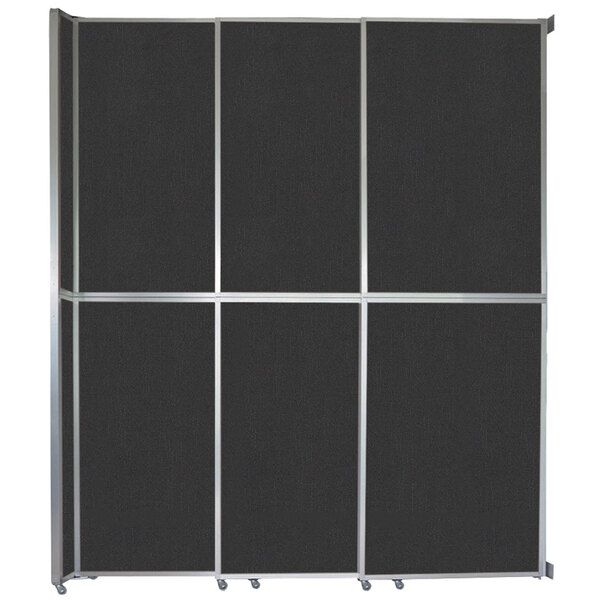 Versare 10723022 Black Operable Wall Sliding Room Divider 9' 9" x 12' 3"