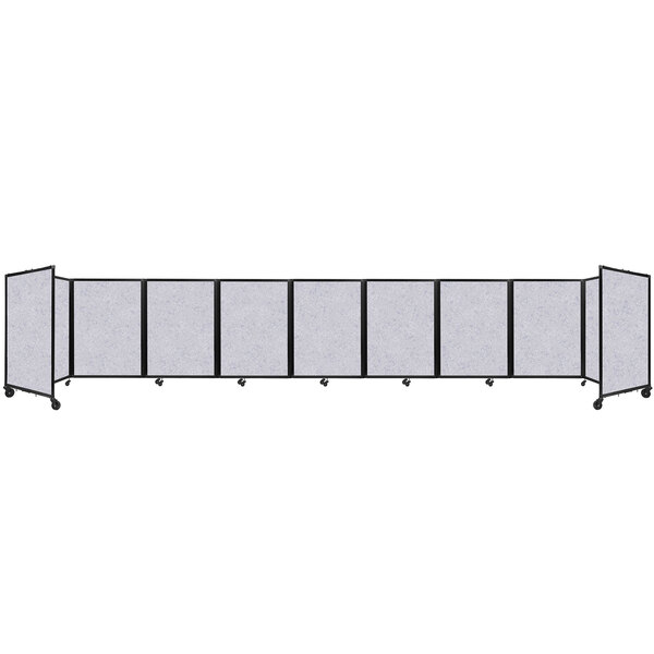A long row of gray Versare SoundSorb room divider panels.