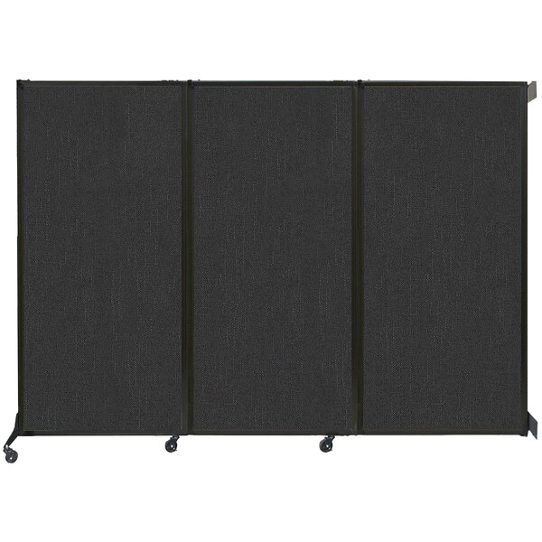 Versare Black Wall-Mounted Quick-Wall Folding Room Divider