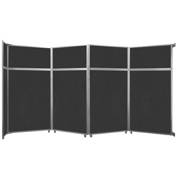 Versare 1070402 Black Operable Wall Folding Room Divider 15' 7" x 8