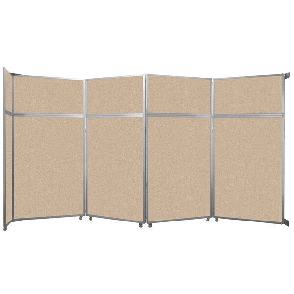 Versare 1070401 Beige Operable Wall Folding Room Divider 15' 7" x 8