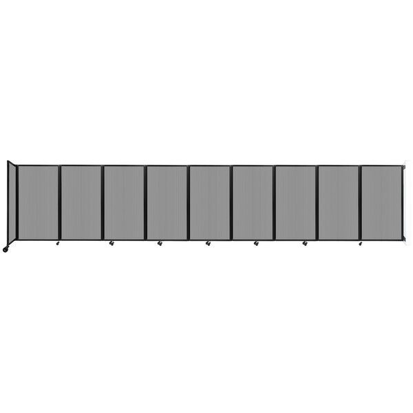A long black rectangular Versare room divider with multiple panels.