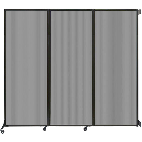 A light gray Versare Quick-Wall folding room divider.