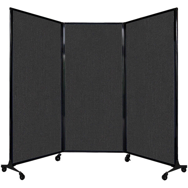 Versare Black Quick-Wall Folding Portable Room Divider
