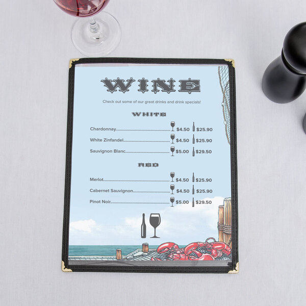 Choice 8 1/2" x 11" Menu Paper Seafood Themed Port Design Right