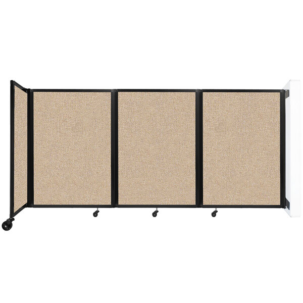 A beige Versare wall-mounted room divider with a tan surface.