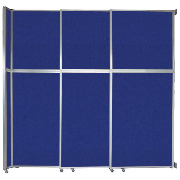 Versare 10723051 Royal Blue Operable Wall Sliding Room Divider 9' 9