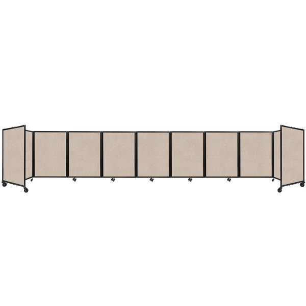 A row of Versare beige SoundSorb folding room dividers.