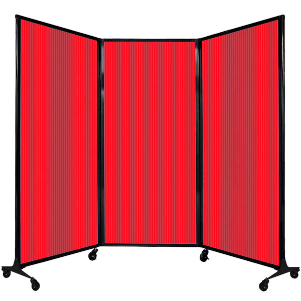 Versare Red Poly Quick-Wall Folding Portable Room Divider