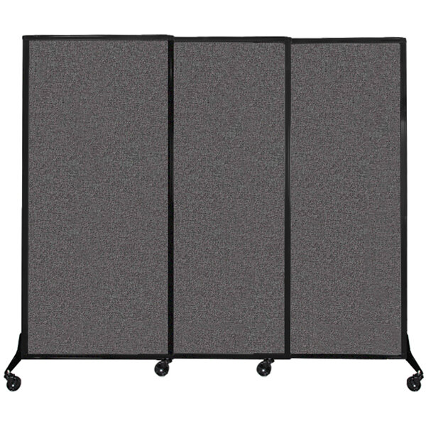 Versare Charcoal Gray Quick-Wall Sliding Portable Room Divider