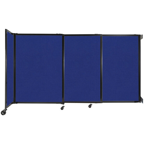 Versare Royal Blue Wall-Mounted StraightWall Sliding Room Divider