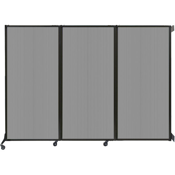 Versare Light Gray Poly Wall-Mounted Quick-Wall Folding Room Divider