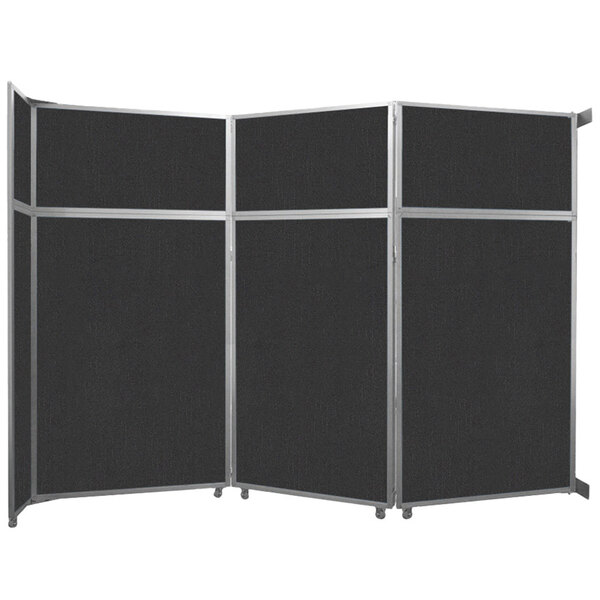 Versare 1070302 Black Operable Wall Folding Room Divider 11' 9" x 8