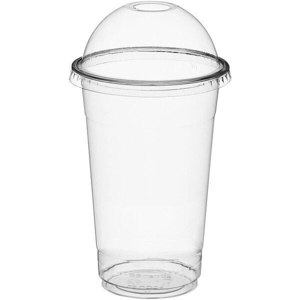 16 Oz Clear Plastic Cups PET Disposable Cold Cups with lids and Straws