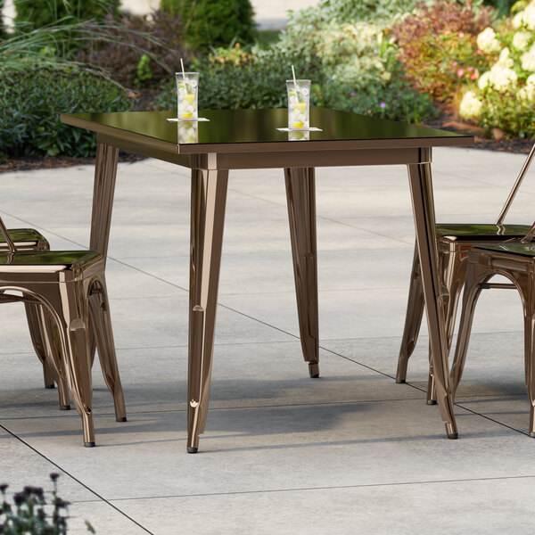 Lancaster Table & Seating Alloy Series 48" x 30" Copper Standard Height ...