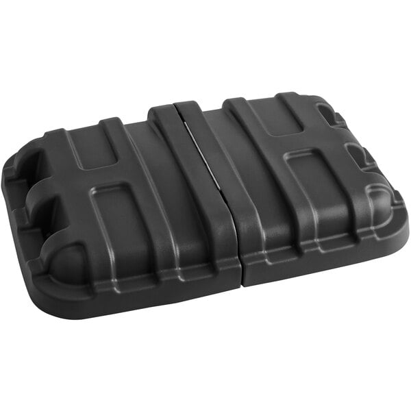 A black plastic lid for a Lavex cube truck.