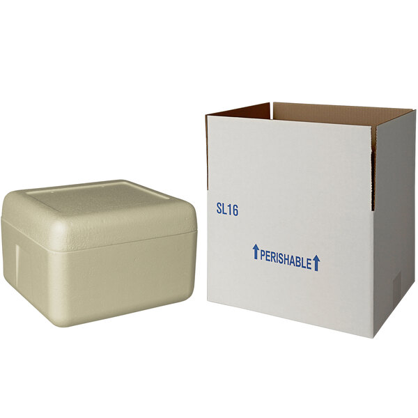 Insulated Shipping Box with Biodegradable Cooler 12 1/8" x 10 3/4" x 6