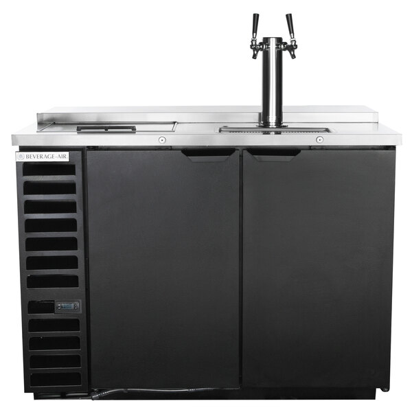 BeverageAir DD50HC1CBWINE Double Tap Club Top Kegerator Wine Dispenser Black, (2) 1/2 Keg