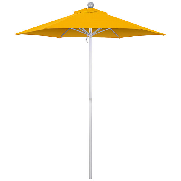 California Umbrella Summit Series 6' Round Sunflower Yellow Push Lift