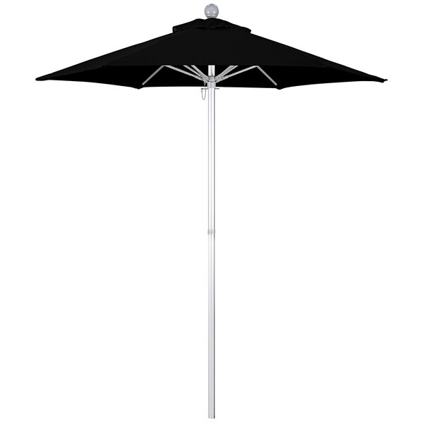 California Umbrella ALUS 606C SUNBRELLA 1 Summit 6' Round Push Lift Umbrella with 1 1/2" Aluminum Pole - Sunbrella 1A Canopy