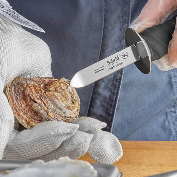 Schraf 2 3/4 New Haven Style Oyster Knife with Guard and TPRgrip