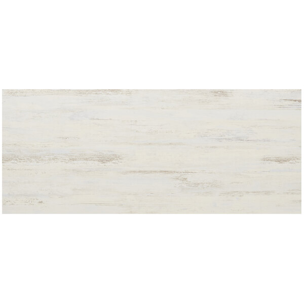 A white wood rectangular table top with a white surface and matching edge.