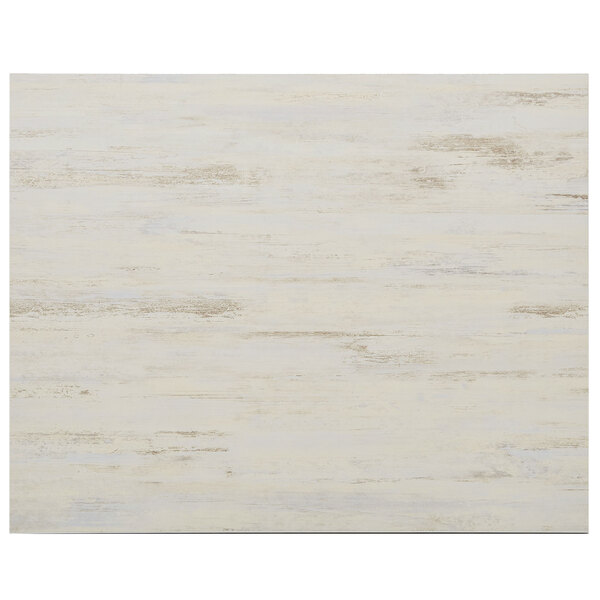 A white wood surface with a brown stripe and a white background.