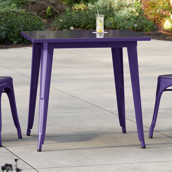 Lancaster Table & Seating Alloy Series 32" x 32" Purple Standard Height Outdoor Table