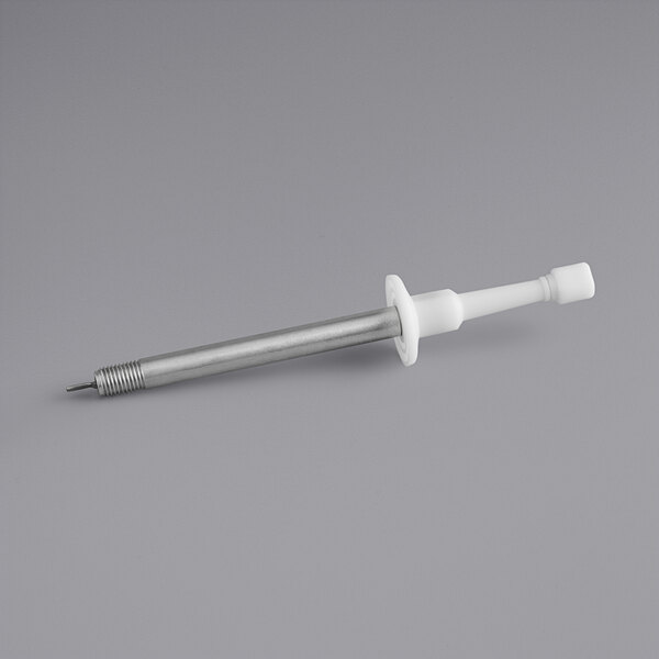 A metal rod with a white tip.